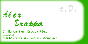 alex droppa business card
